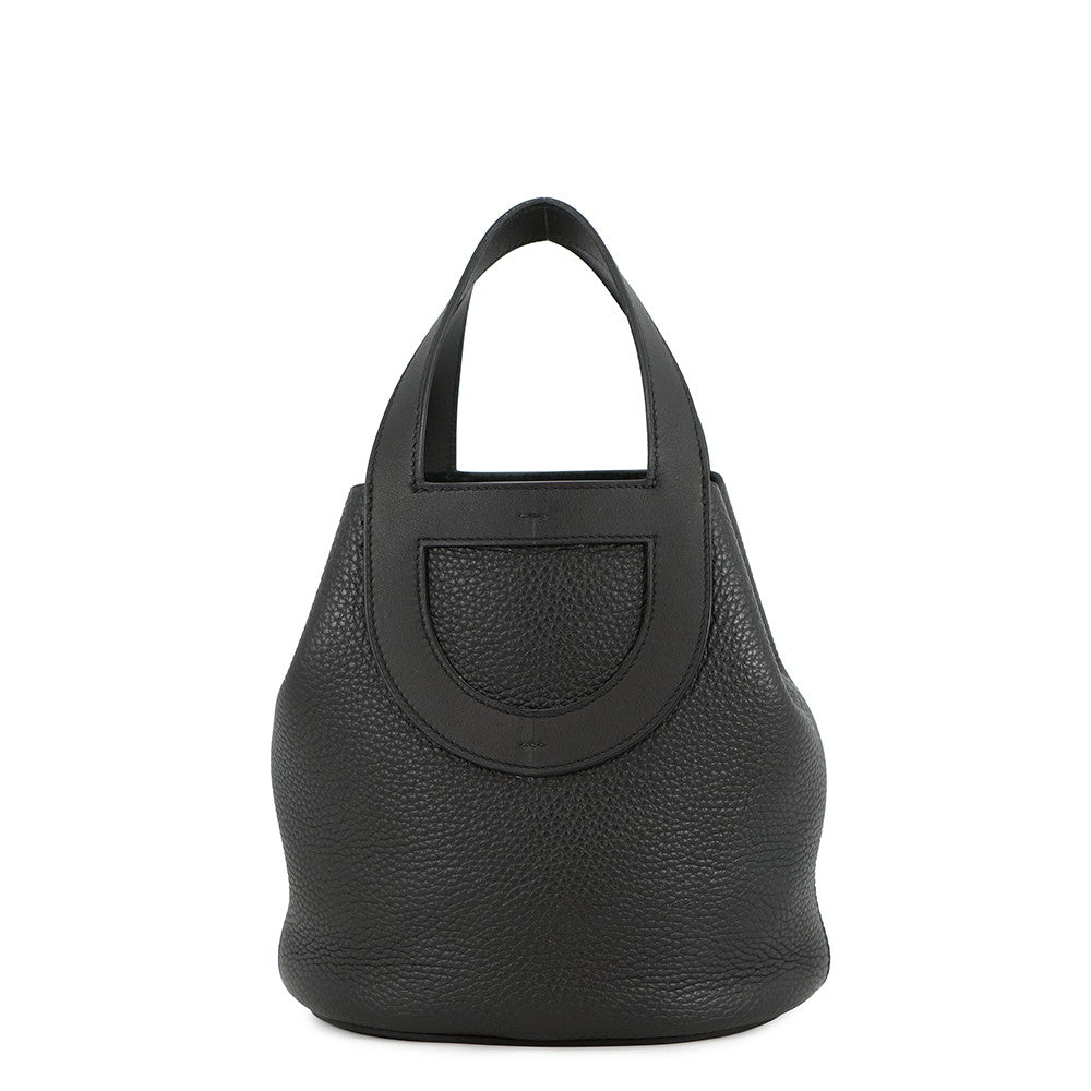 HERMES in-the-loop Tote Bag Black Taurillon Clemence Swift Leather Size 18