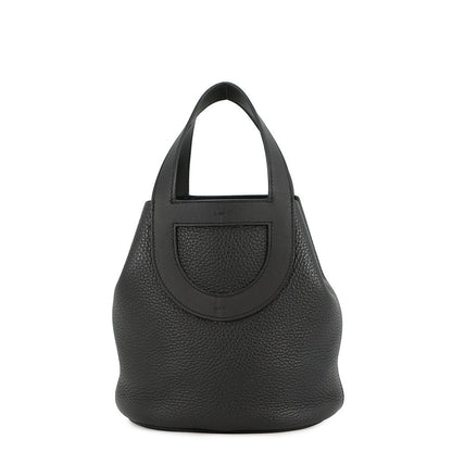 HERMES in-the-loop Tote Bag Black Taurillon Clemence Swift Leather Size 18