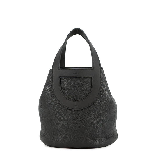 HERMES in-the-loop Tote Bag Black Taurillon Clemence Swift Leather Size 18