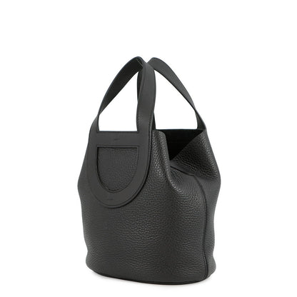 HERMES in-the-loop Tote Bag Black Taurillon Clemence Swift Leather Size 18