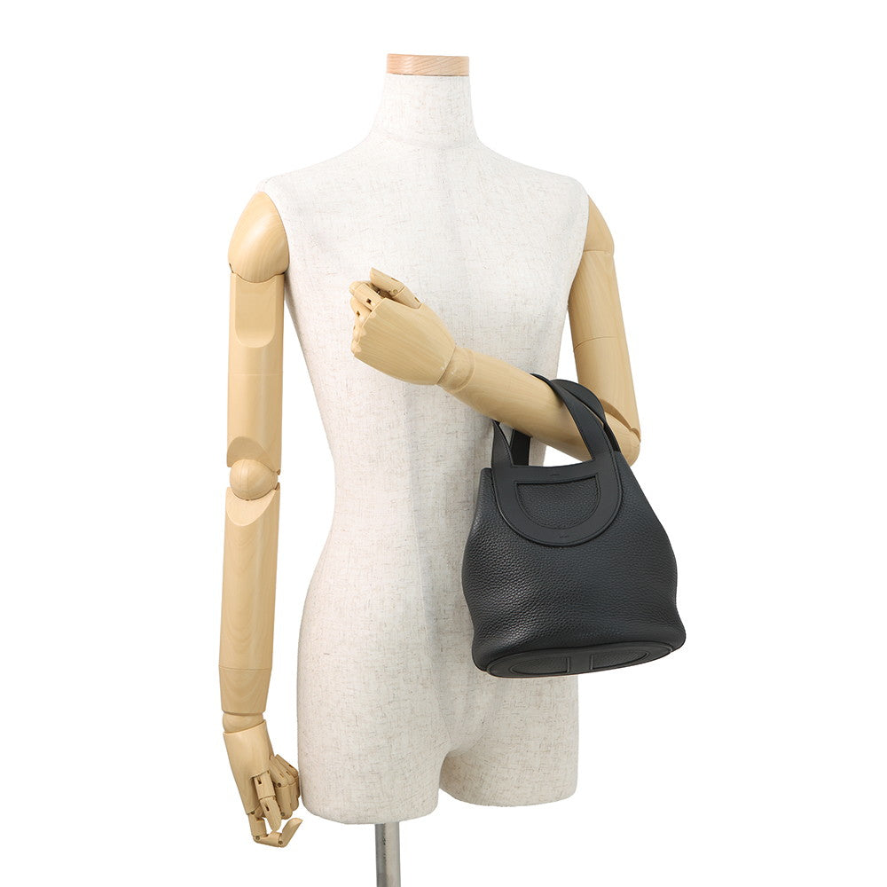 HERMES in-the-loop Tote Bag Black Taurillon Clemence Swift Leather Size 18
