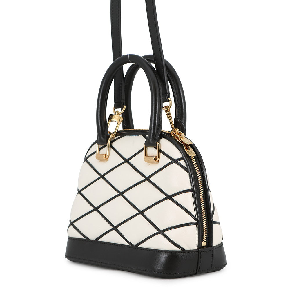 LOUIS VUITTON Alma BB White/BlackM23761 Lamb Leather Size BB