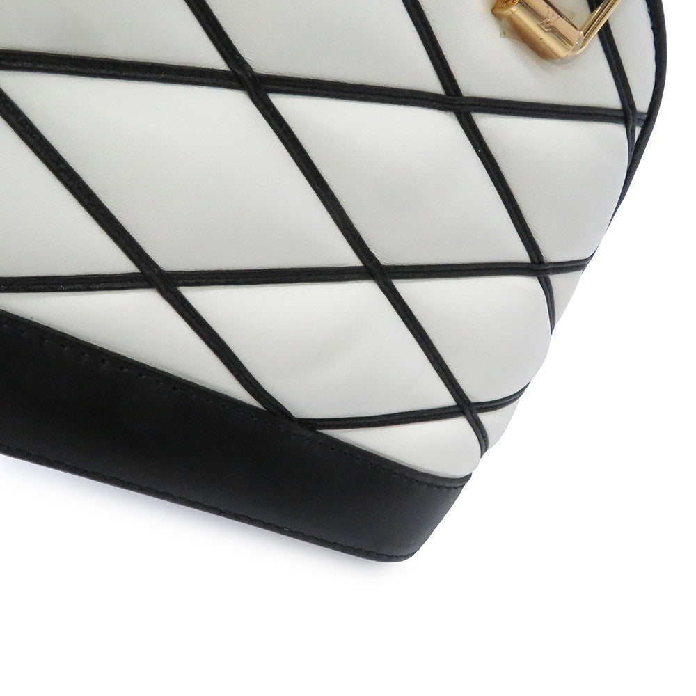 LOUIS VUITTON Alma BB White/BlackM23761 Lamb Leather Size BB