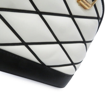 LOUIS VUITTON Alma BB White/BlackM23761 Lamb Leather Size BB