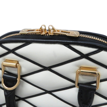 LOUIS VUITTON Alma BB White/BlackM23761 Lamb Leather Size BB