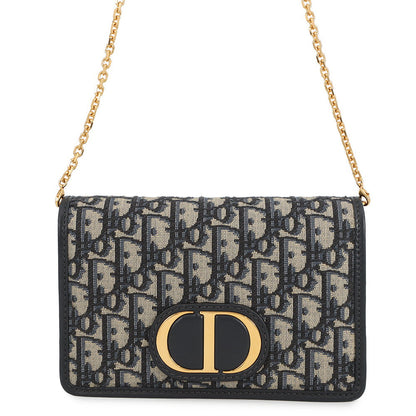 Dior Oblique 30 Montaigne 2-in-1 Pouch Navy/BeigeS2086UTZQ JacquardCanvas/Calf Leather