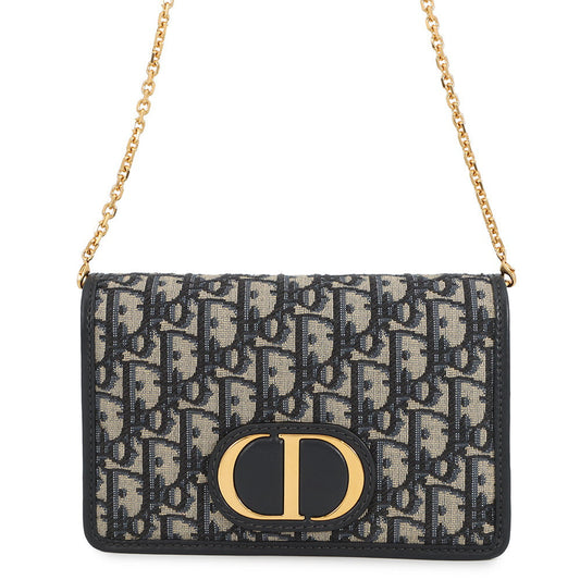 Dior Oblique 30 Montaigne 2-in-1 Pouch Navy/BeigeS2086UTZQ JacquardCanvas/Calf Leather