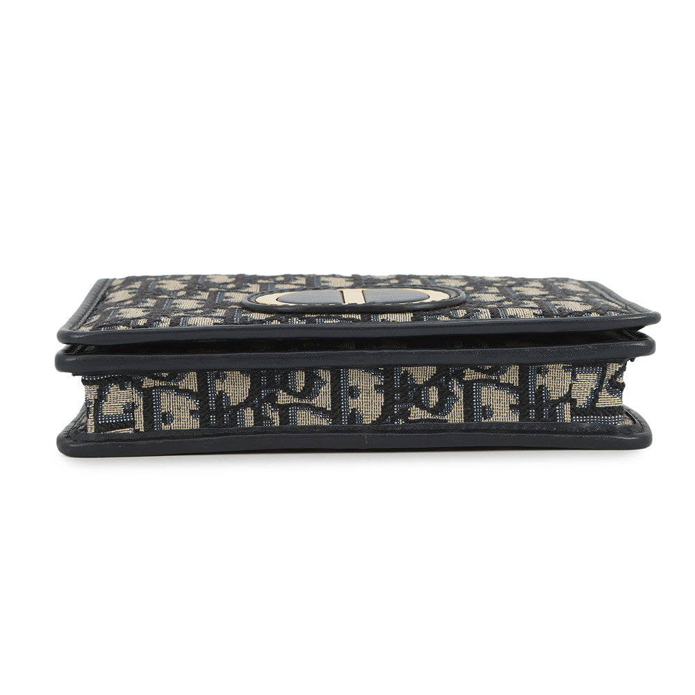 Dior Oblique 30 Montaigne 2-in-1 Pouch Navy/BeigeS2086UTZQ JacquardCanvas/Calf Leather