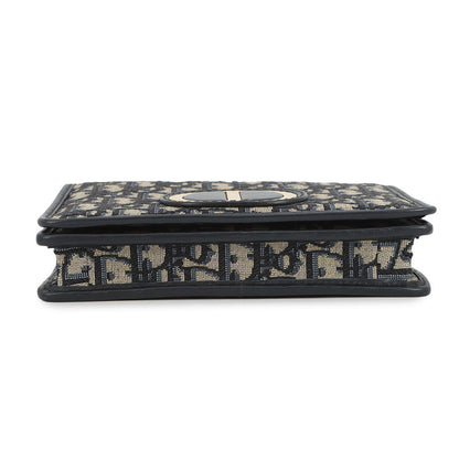 Dior Oblique 30 Montaigne 2-in-1 Pouch Navy/BeigeS2086UTZQ JacquardCanvas/Calf Leather