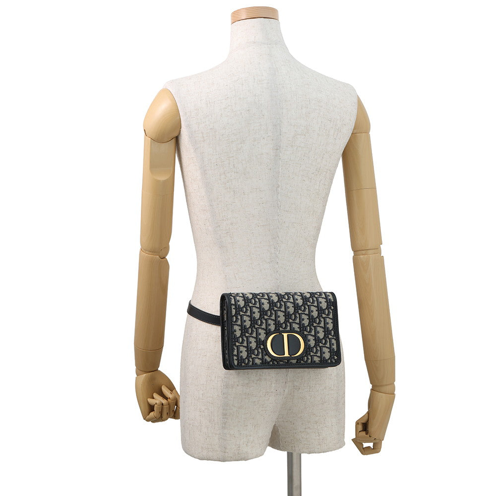 Dior Oblique 30 Montaigne 2-in-1 Pouch Navy/BeigeS2086UTZQ JacquardCanvas/Calf Leather