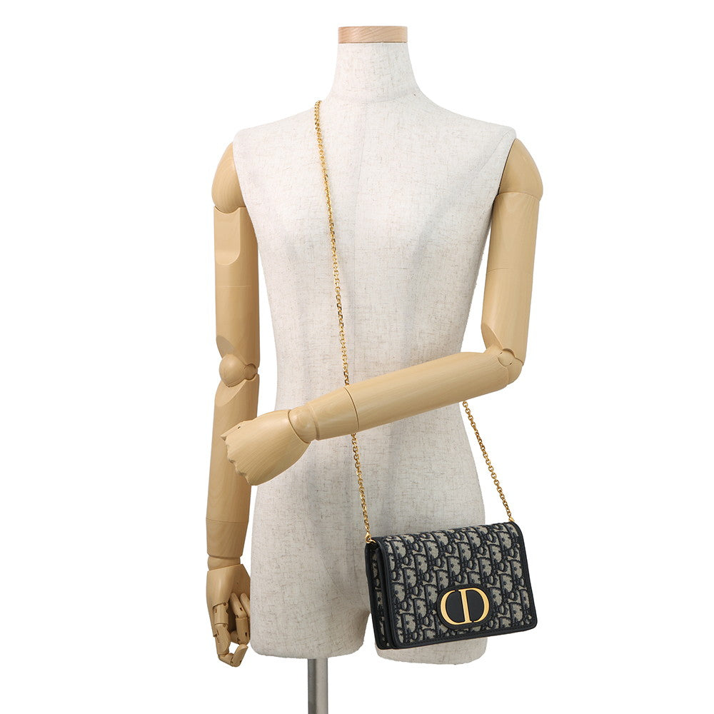 Dior Oblique 30 Montaigne 2-in-1 Pouch Navy/BeigeS2086UTZQ JacquardCanvas/Calf Leather