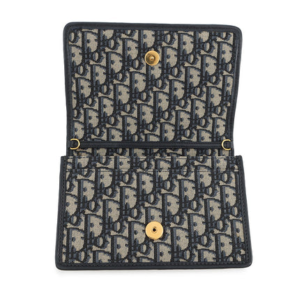 Dior Oblique 30 Montaigne 2-in-1 Pouch Navy/BeigeS2086UTZQ JacquardCanvas/Calf Leather