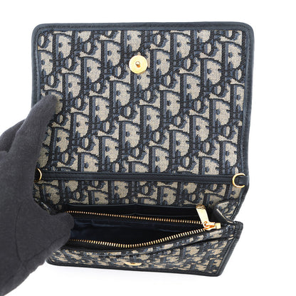Dior Oblique 30 Montaigne 2-in-1 Pouch Navy/BeigeS2086UTZQ JacquardCanvas/Calf Leather