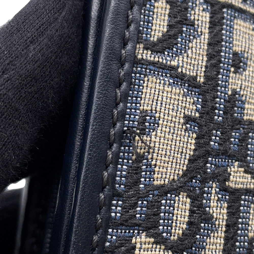 Dior Oblique 30 Montaigne 2-in-1 Pouch Navy/BeigeS2086UTZQ JacquardCanvas/Calf Leather