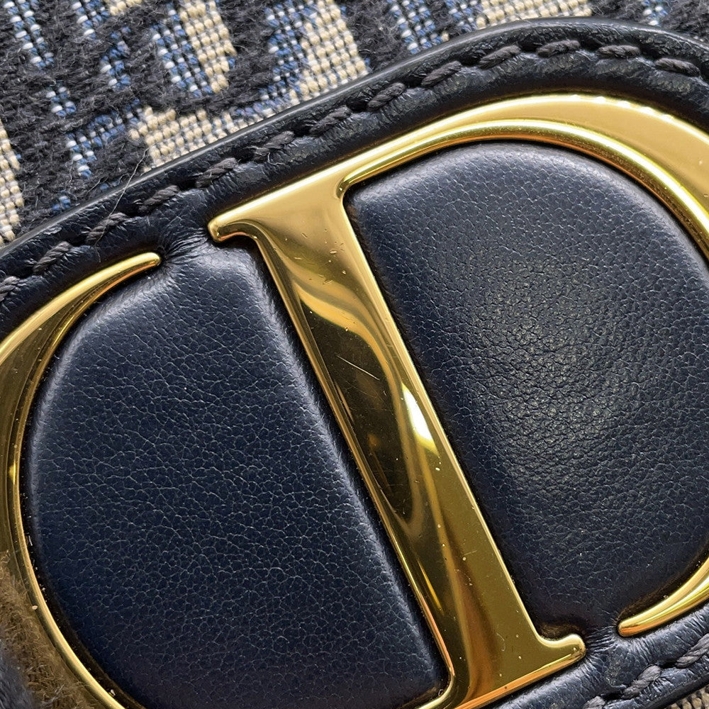 Dior Oblique 30 Montaigne 2-in-1 Pouch Navy/BeigeS2086UTZQ JacquardCanvas/Calf Leather