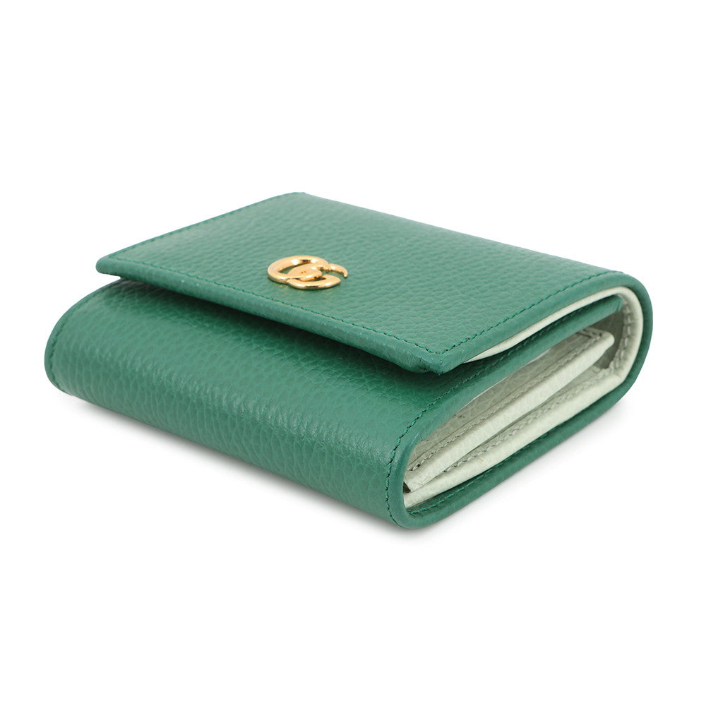 GUCCI Double G Medium Wallet Green/Light Green598587 Leather