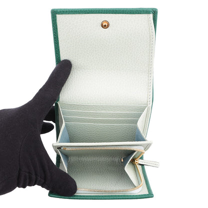 GUCCI Double G Medium Wallet Green/Light Green598587 Leather