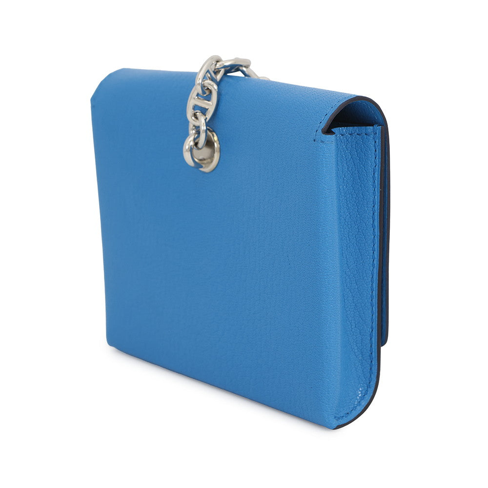 HERMES Chaine d'Ancre Compact Blue Cerise Chevre Myzore Goatskin
