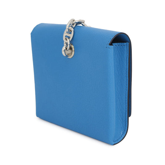 HERMES Chaine d'Ancre Compact Blue Cerise Chevre Myzore Goatskin