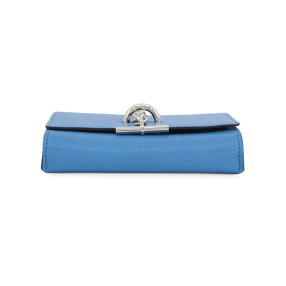 HERMES Chaine d'Ancre Compact Blue Cerise Chevre Myzore Goatskin