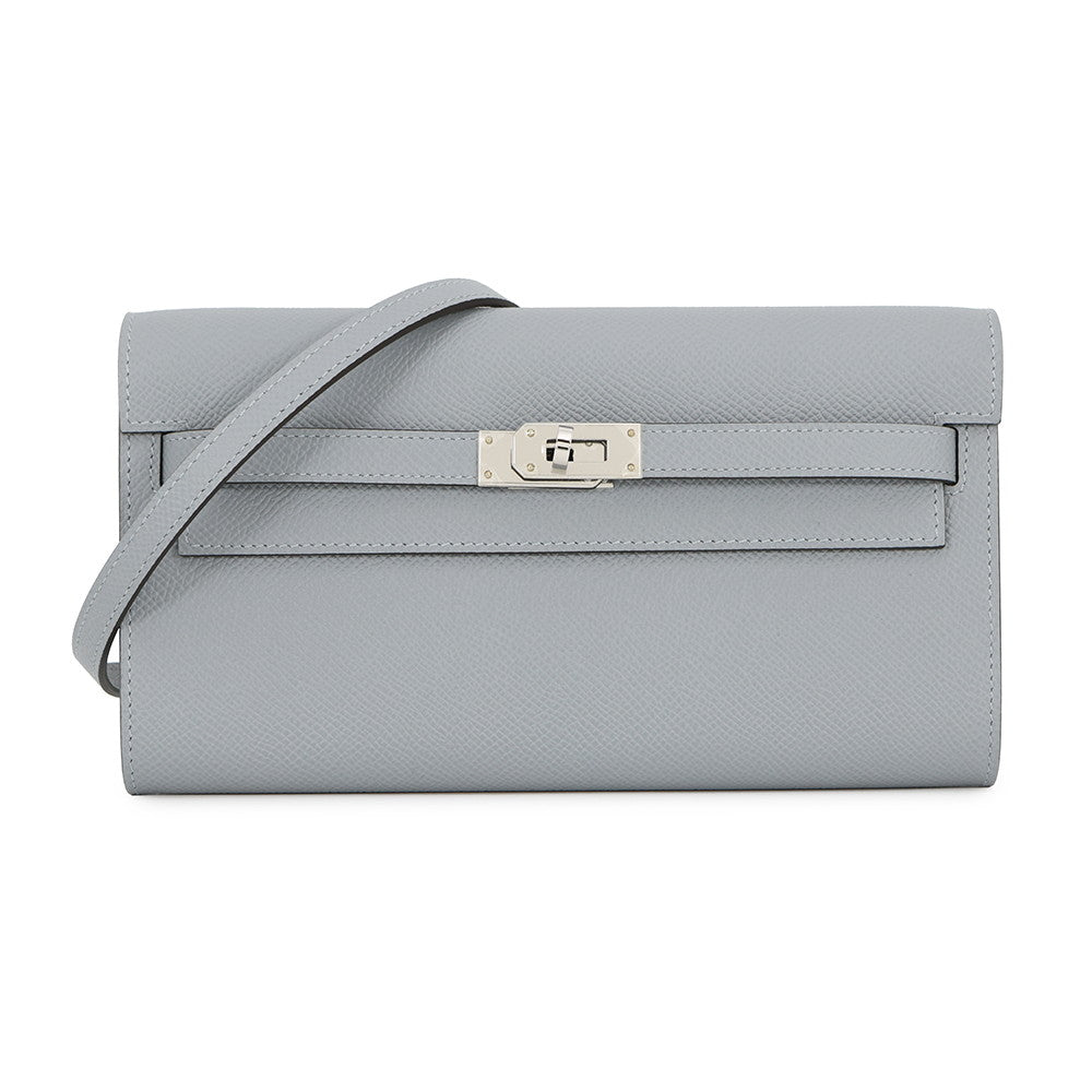 HERMES Kelly wallet long to go Green Pantan Epsom