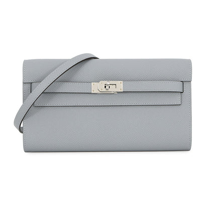 HERMES Kelly wallet long to go Green Pantan Epsom
