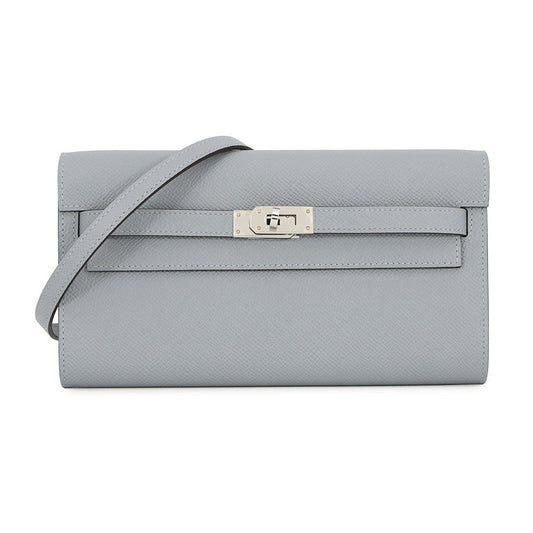 HERMES Kelly wallet long to go Green Pantan Epsom