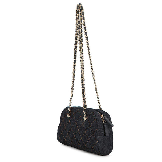 CHANEL CC Logo Matelasse ChainClutch NavyAP5092 Denim