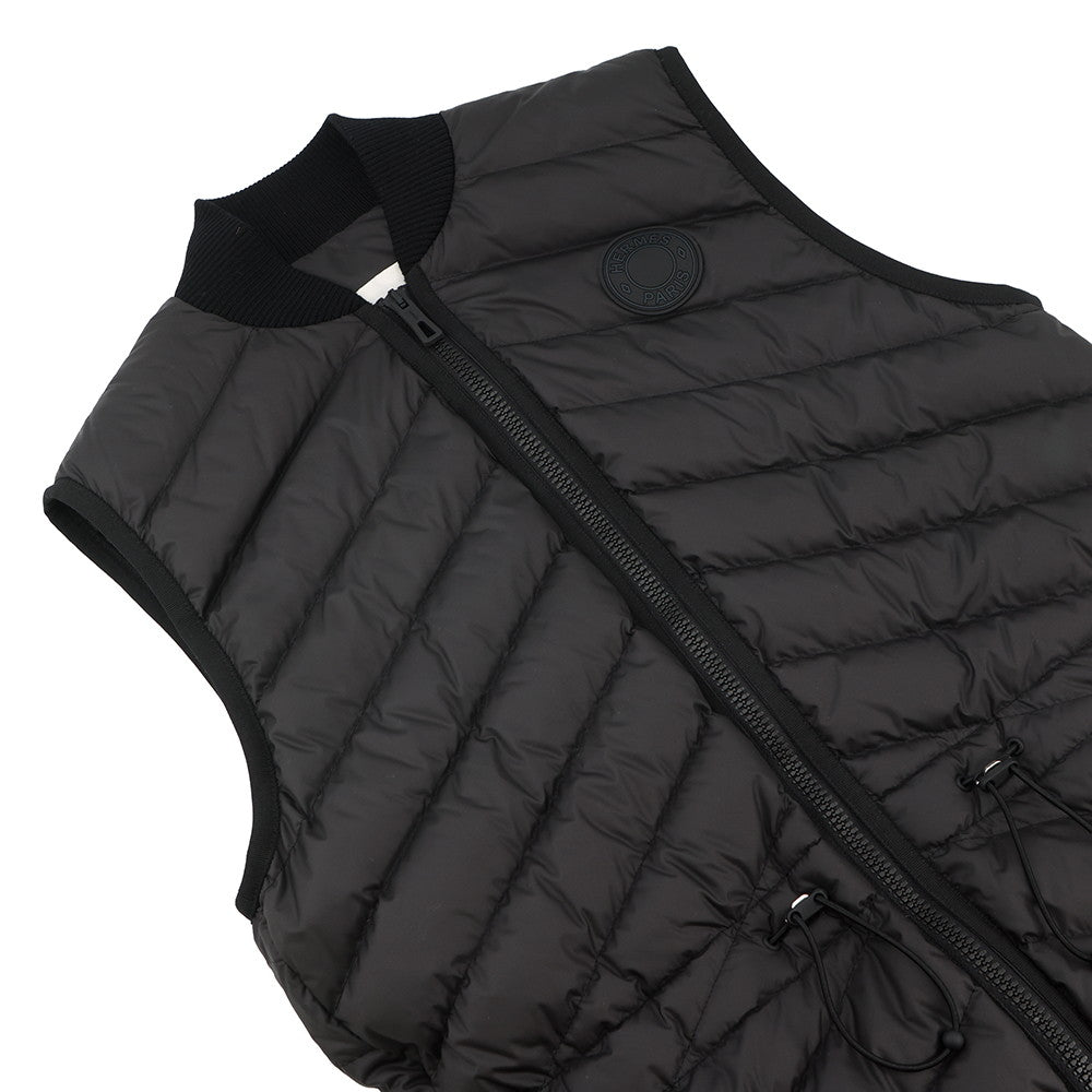 HERMES Crude cell down vest with patches Size 34 Black3H0156DA Polyester100%