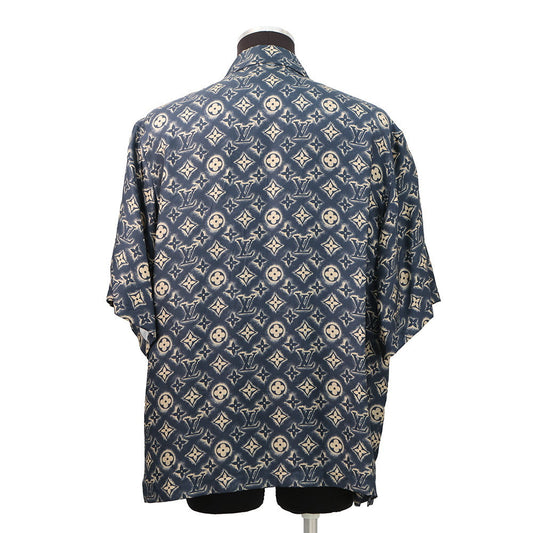 LOUIS VUITTON Open collar shirt Size L NavyHPS34W Silk100%