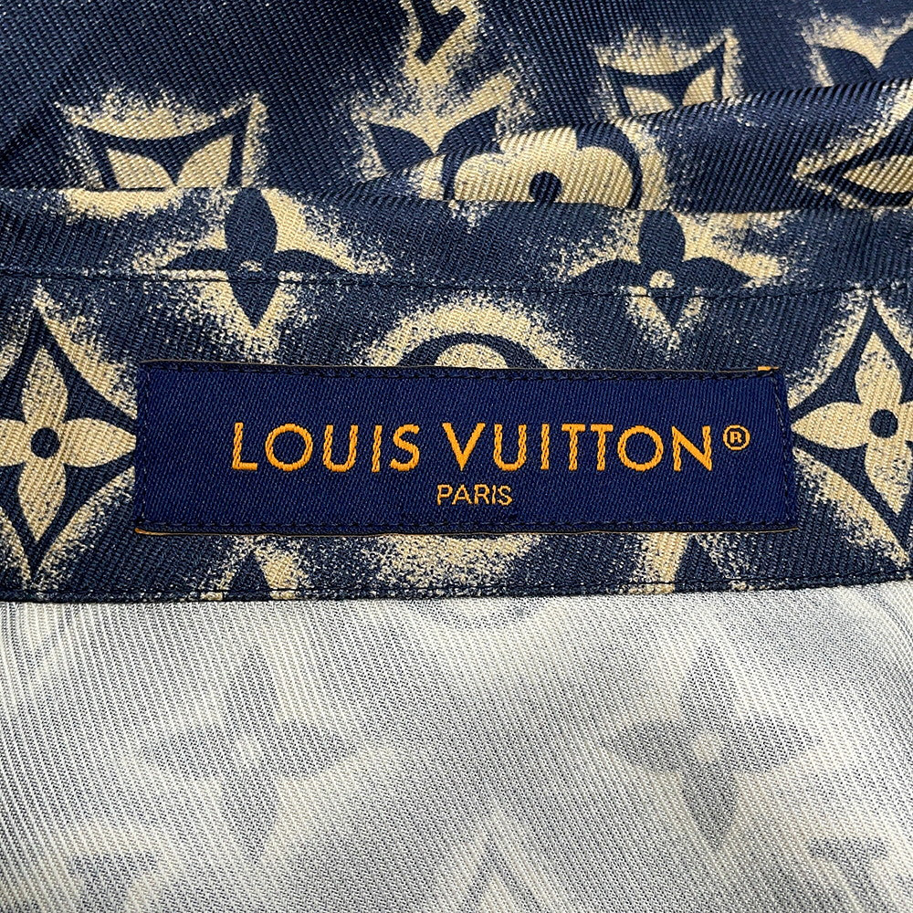 LOUIS VUITTON Open collar shirt Size L NavyHPS34W Silk100%