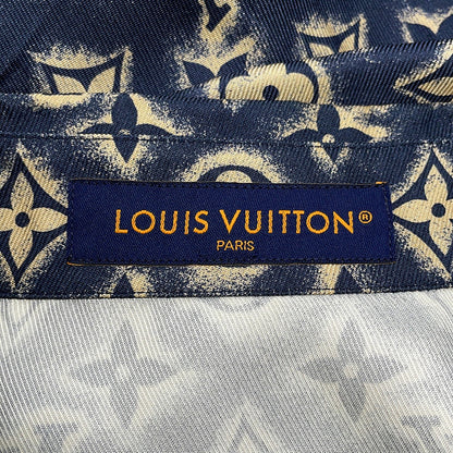LOUIS VUITTON Open collar shirt Size L NavyHPS34W Silk100%
