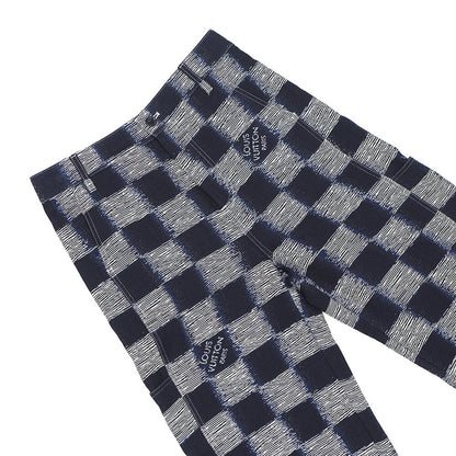LOUIS VUITTON Damier Wool Pants Size 46 NavyHQP08W Wool 100% Cotton100%