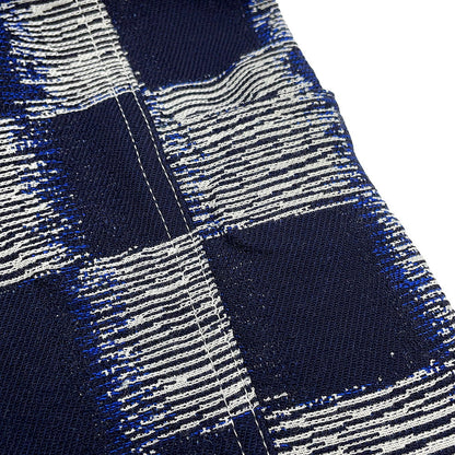 LOUIS VUITTON Damier Wool Pants Size 46 NavyHQP08W Wool 100% Cotton100%