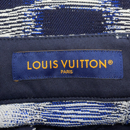 LOUIS VUITTON Damier Wool Pants Size 46 NavyHQP08W Wool 100% Cotton100%