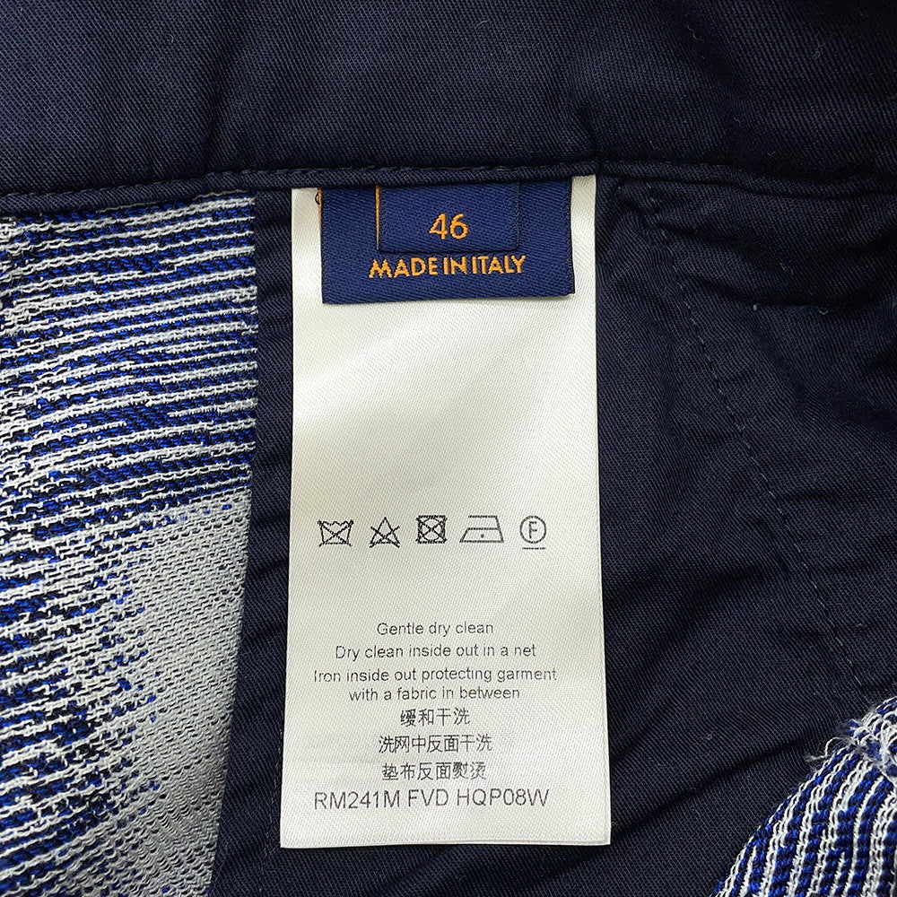LOUIS VUITTON Damier Wool Pants Size 46 NavyHQP08W Wool 100% Cotton100%