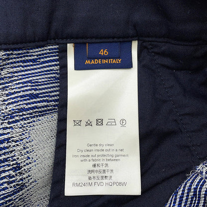 LOUIS VUITTON Damier Wool Pants Size 46 NavyHQP08W Wool 100% Cotton100%