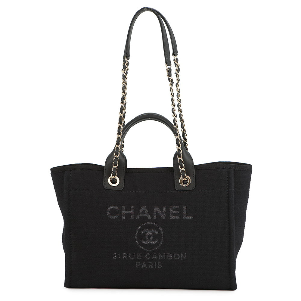 CHANEL Deauville Line BlackAS3257 Canvas Size Small