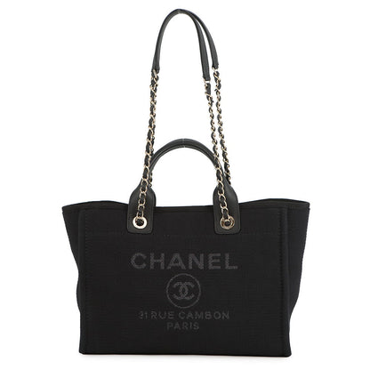 CHANEL Deauville Line BlackAS3257 Canvas Size Small