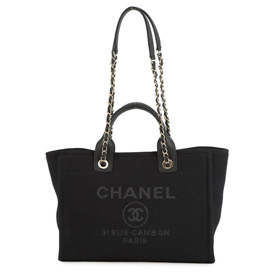 CHANEL Deauville Line BlackAS3257 Canvas Size Small
