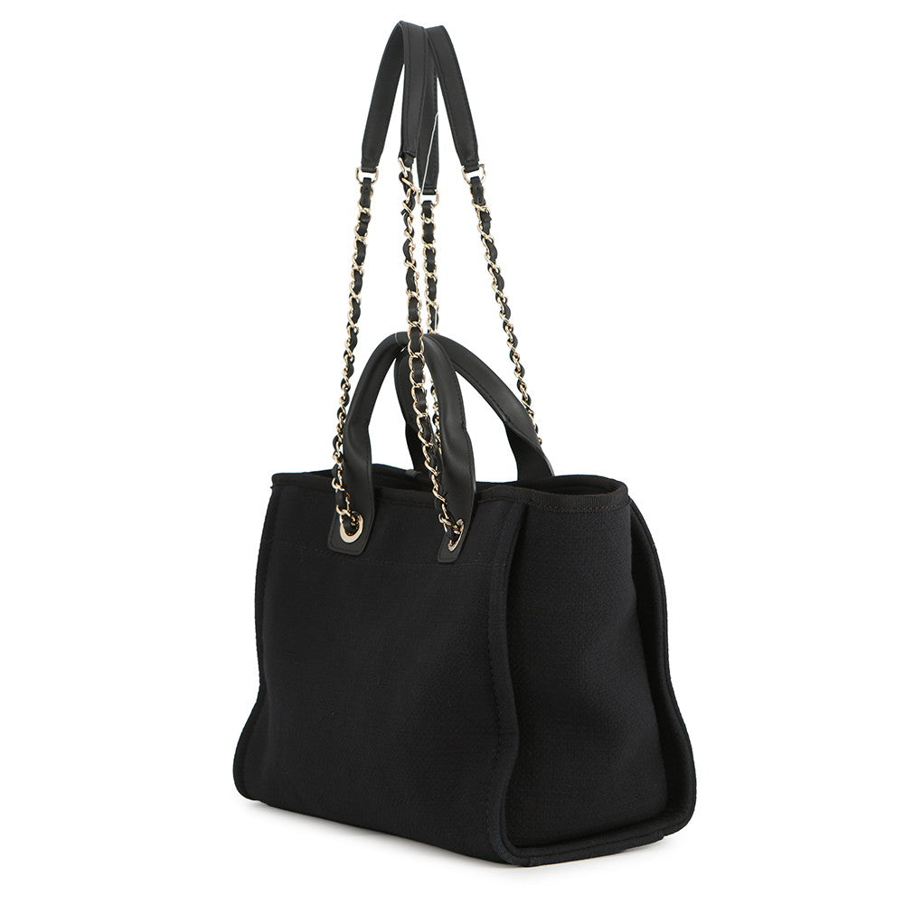 CHANEL Deauville Line BlackAS3257 Canvas Size Small