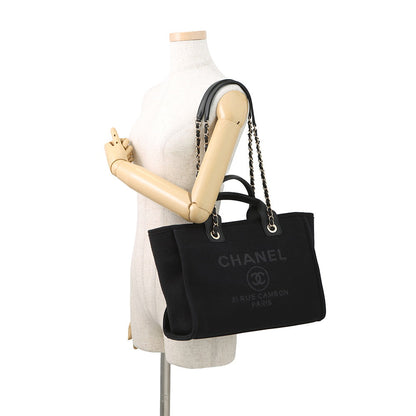CHANEL Deauville Line BlackAS3257 Canvas Size Small