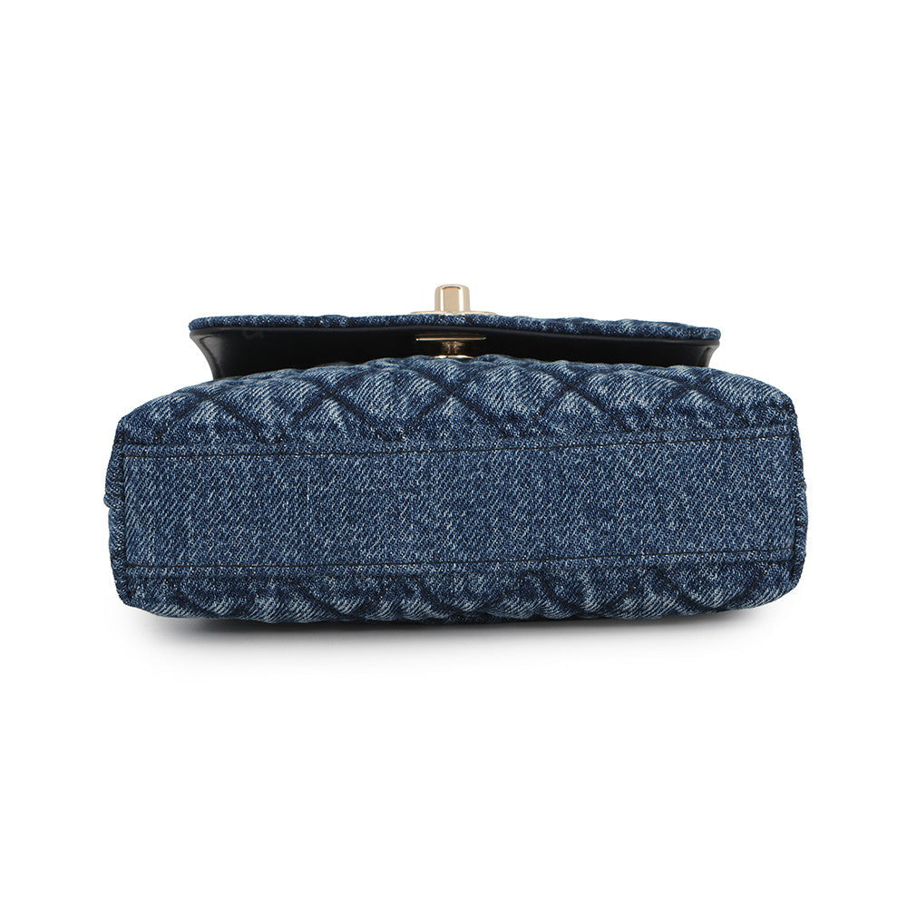 CHANEL Coco Handle 2wayChainShoulder BlueAP4244 Washed Denim Calf Leather Size Mini mini