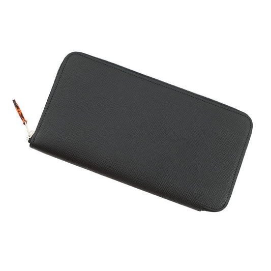 HERMES Azap Long silk in Black Epsom