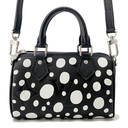 LOUIS VUITTON LV × YK Nano Speedy Noir/WhiteM81910 Monogram Empreinte Leather Infinity Dot