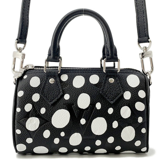 LOUIS VUITTON LV × YK Nano Speedy Noir/WhiteM81910 Monogram Empreinte Leather Infinity Dot