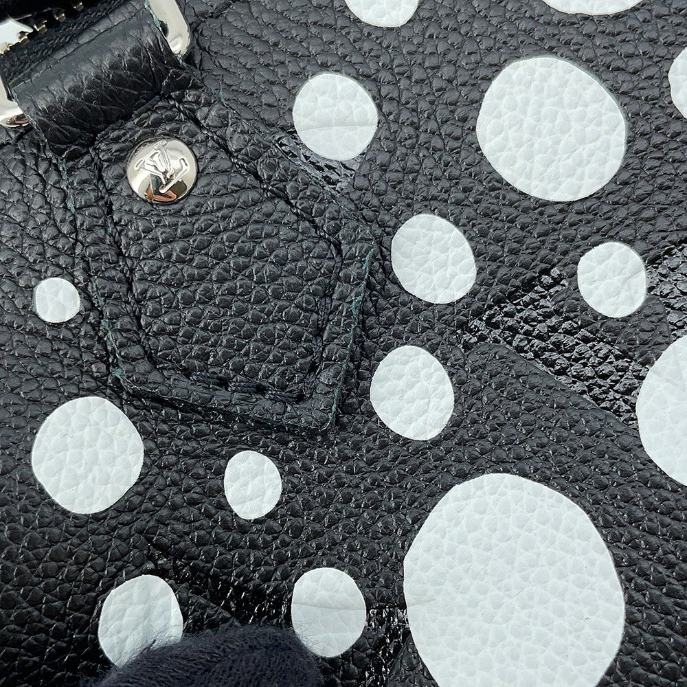 LOUIS VUITTON LV × YK Nano Speedy Noir/WhiteM81910 Monogram Empreinte Leather Infinity Dot