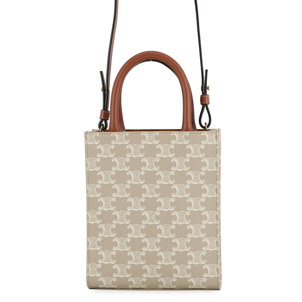 CELINE Triomphe Vertical Hippo Beige194372 PVC Leather Size Mini