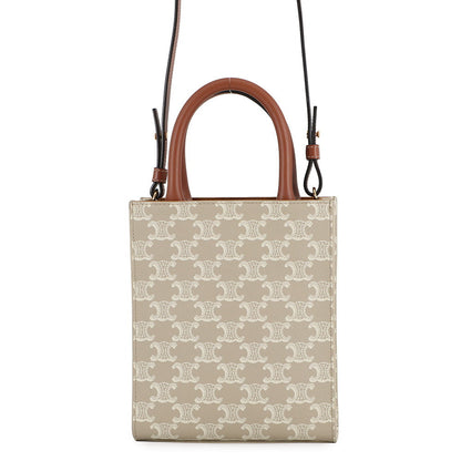 CELINE Triomphe Vertical Hippo Beige194372 PVC Leather Size Mini