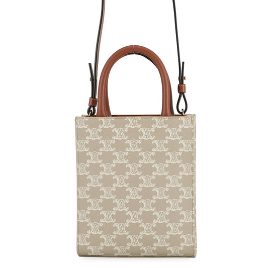 CELINE Triomphe Vertical Hippo Beige194372 PVC Leather Size Mini